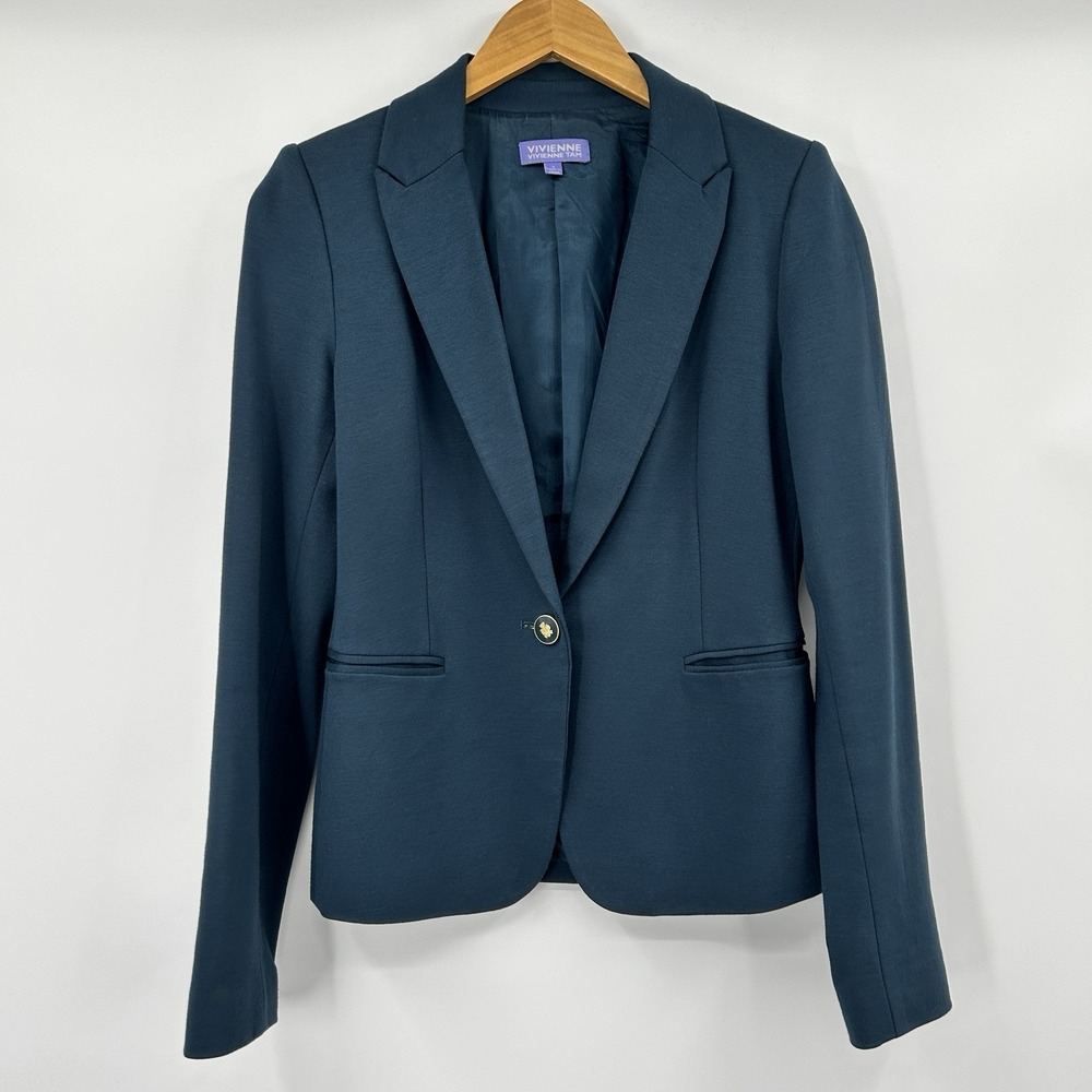 Vintage Vivienne Tam Old Money Blazer Womens S Office Career Church Stretch